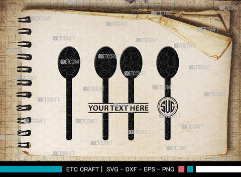 Spoon Monogram, Spoon Silhouette, Spoon SVG, Spatula Svg, Fork And Spoon Svg, Fork Svg, SB00175 SVG ETC Craft 