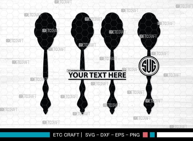 Spoon Monogram, Spoon Silhouette, Spoon SVG, Spatula Svg, Fork And Spoon Svg, Fork Svg, SB00175 SVG ETC Craft 