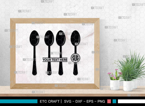 Spoon Monogram, Spoon Silhouette, Spoon SVG, Spatula Svg, Fork And Spoon Svg, Fork Svg, SB00175 SVG ETC Craft 