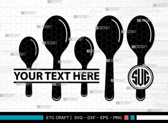Spoon Monogram SVG | Fork Svg | Knife Svg | Utensil Svg | Cutlery Svg | Spoon Clipart SVG ETC Craft 