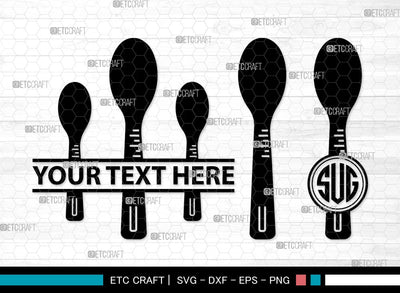 Spoon Monogram SVG | Fork Svg | Knife Svg | Utensil Svg | Cutlery Svg | Spoon Clipart SVG ETC Craft 