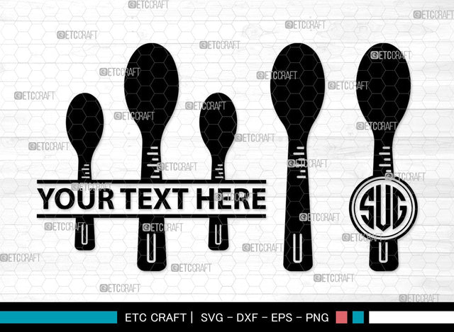 Spoon Monogram SVG | Fork Svg | Knife Svg | Utensil Svg | Cutlery Svg | Spoon Clipart SVG ETC Craft 