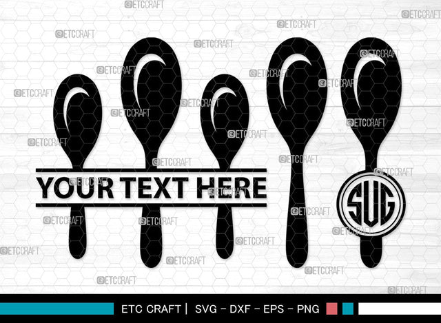 Spoon Monogram SVG | Fork Svg | Knife Svg | Utensil Svg | Cutlery Svg | Spoon Clipart SVG ETC Craft 
