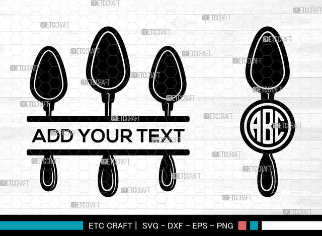 Spoon Monogram SVG, Utensils Svg, Kitchen Svg, Frok Svg, Soup Spoon Svg, Cutlery Svg, Split Monogram Svg SVG ETC Craft 