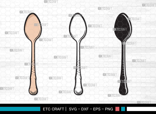 Spoon SVG | Fork Svg | Knife Svg | Utensil Svg | Cutlery Svg | Spoon Clipart SVG ETC Craft 