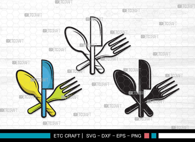 Spoon SVG | Fork Svg | Knife Svg | Utensil Svg | Cutlery Svg | Spoon Clipart SVG ETC Craft 