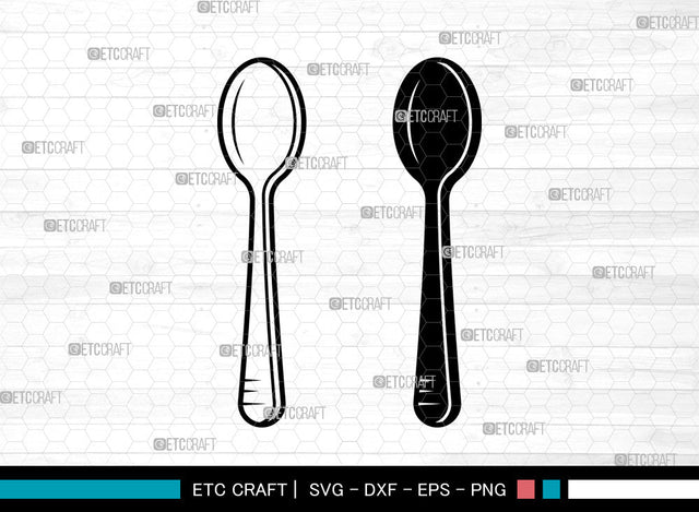 Spoon SVG, Utensils Svg, Kitchen Svg, Frok Svg, Soup Spoon Svg, Cutlery Svg, Spoon Svg SVG ETC Craft 