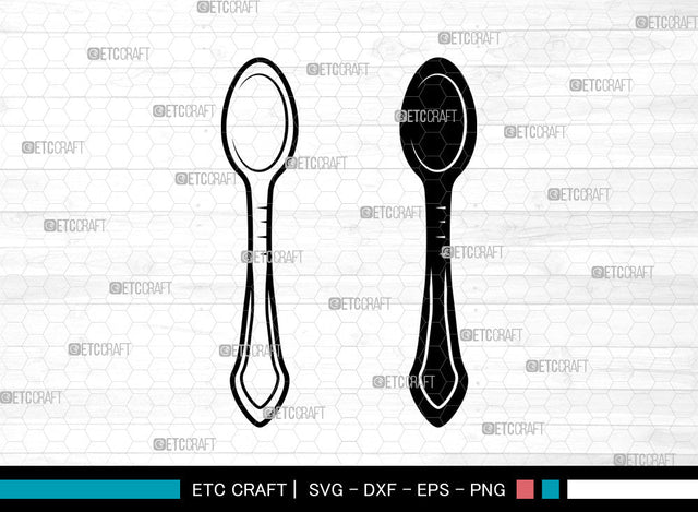 Spoon SVG, Utensils Svg, Kitchen Svg, Frok Svg, Soup Spoon Svg, Cutlery Svg, Spoon Svg SVG ETC Craft 