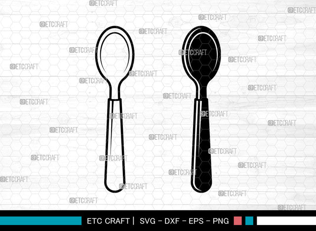 Spoon SVG, Utensils Svg, Kitchen Svg, Frok Svg, Soup Spoon Svg, Cutlery Svg, Spoon Svg SVG ETC Craft 