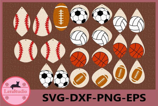 Sport Ball Earrings Svg SVG Lerastudio 