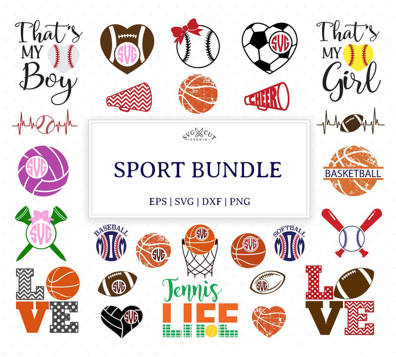 Sport Bundle SVG Files - So Fontsy