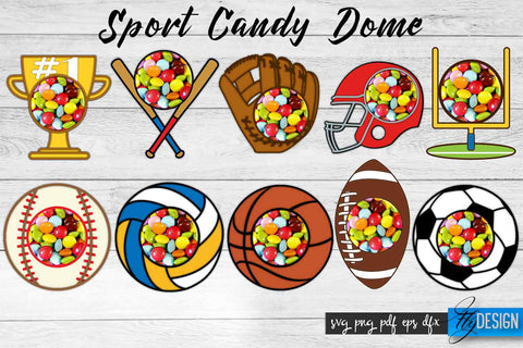 Sport Candy Dome SVG | Candy Holders SVG | Sport Treat Box SVG SVG Fly Design 