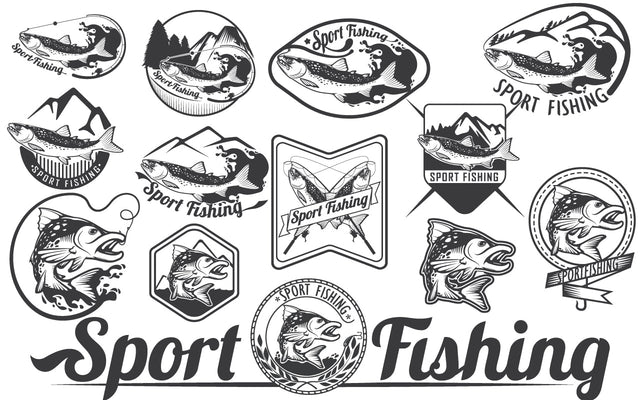 Sport Fishing Label Logo SVG Collection SVG naemmiah021 