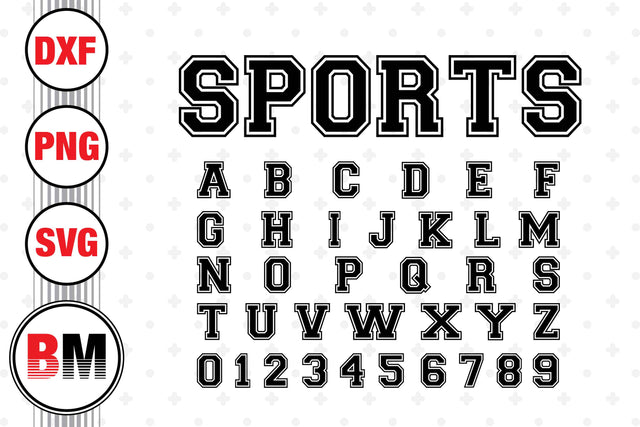 Sport Font SVG, PNG, DXF Files SVG BMDesign 