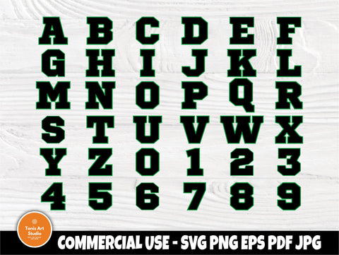 Sport font SVG | Varsity font svg | Sport cut files alphabet svg | College alphabet svg | Varsity letters svg | Sport numbers svg | Cricut SVG TonisArtStudio 