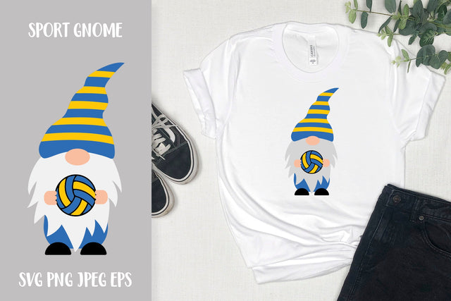 Sport gnome holding volleyball ball SVG LaBelezoka 