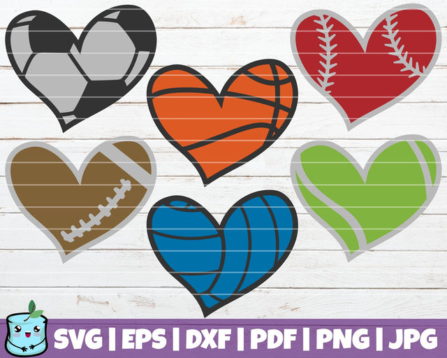 Sport Hearts SVG Bundle SVG MintyMarshmallows 