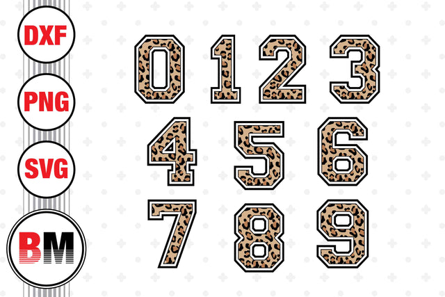 Sport Numbers Leopard SVG, PNG, DXF Files SVG BMDesign 