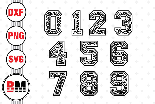 Sport Numbers Leopard SVG, PNG, DXF Files SVG BMDesign 