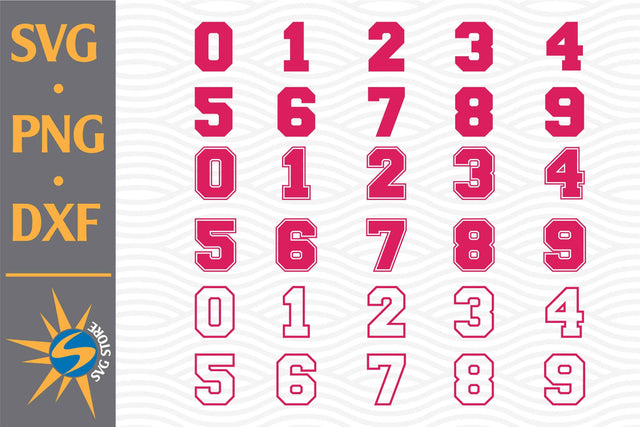Sport Numbers SVG, PNG, DXF Digital Files Include SVG SVGStoreShop 