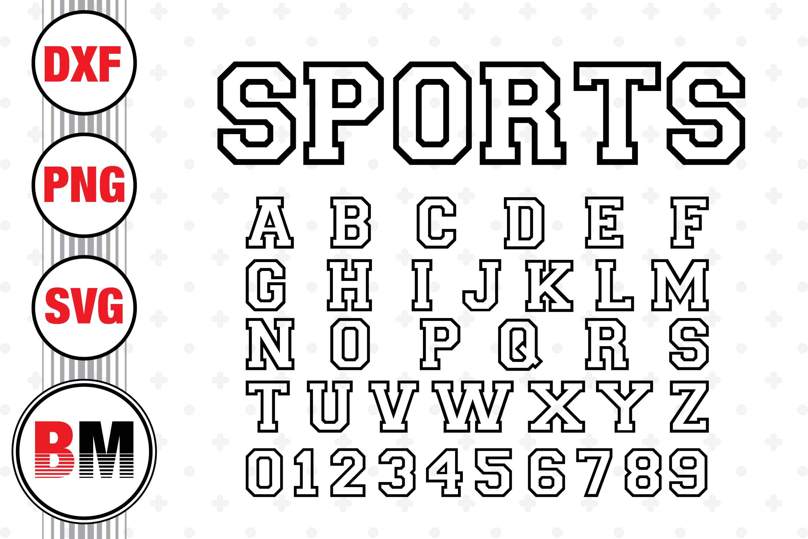 Sport Outline Font SVG, PNG, DXF Files - So Fontsy