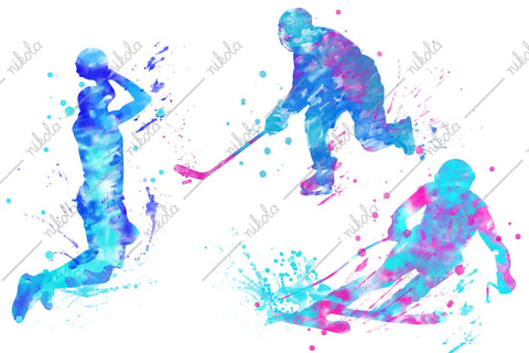 Sport Players Watercolor Tennis Rugby Running Football PNG Sublimation nikola 