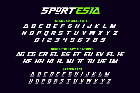 Sportesia - Modern and Techno-looking Display Font ahweproject 