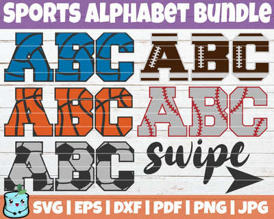 Sports Alphabet SVG Bundle SVG MintyMarshmallows 