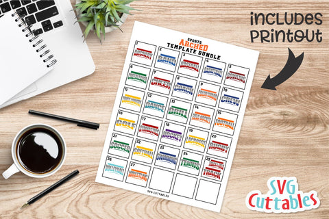 Sports Arched Template Bundle SVG Svg Cuttables 