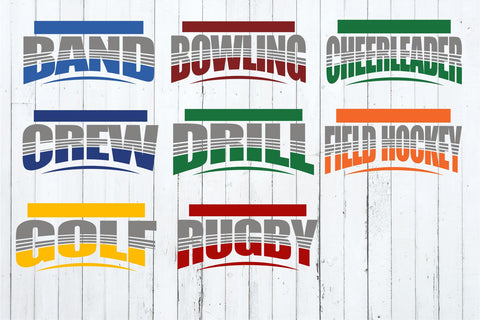 Sports Arched Template Bundle SVG Svg Cuttables 