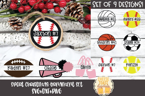 Sports Christmas Ornament Bundle | Christmas SVG for Rounds SVG Cheese Toast Digitals 