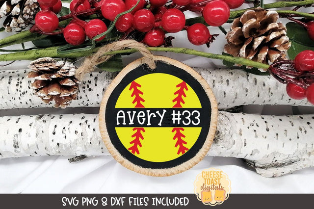Sports Christmas Ornament SVG | Softball SVG Cheese Toast Digitals 