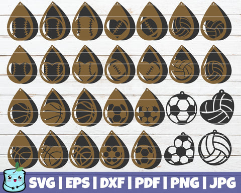 Sports Earrings Bundle SVG MintyMarshmallows 