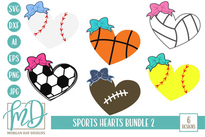 Sports Hearts Bundle 2 SVG Morgan Day Designs