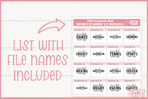 Sports Mom SVG Bundle | Mom T-shirt Designs | Vol2 SVG Carla C Designs 