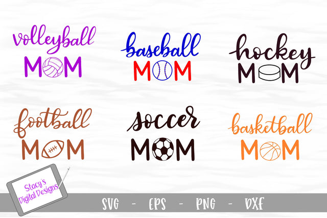 Sports mom SVG bundle - volleyball, soccer , hockey, baseball, football, basketball SVG Stacy's Digital Designs 