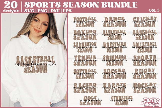 Sports Season SVG Bundle | Sports Mom SVG | Vol1 SVG Carla C Designs 