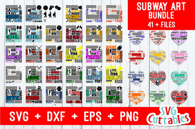 Sports Subway Art Bundle SVG Svg Cuttables 