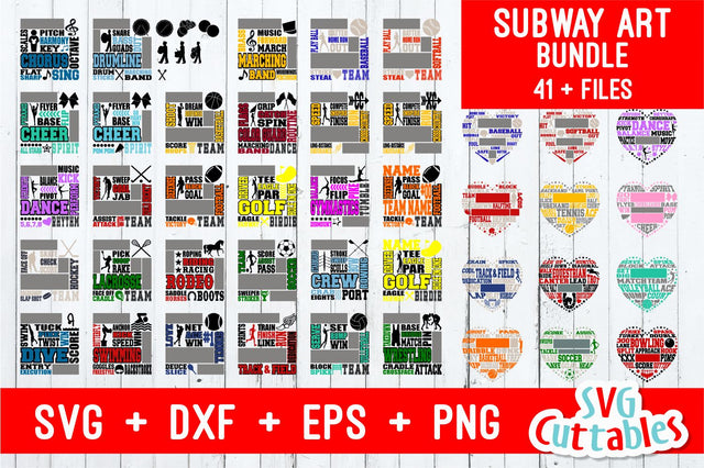 Sports Subway Art Bundle SVG Svg Cuttables 
