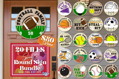 Sports Svg Bundle | Sports Round Sign Svg SVG Crafty Mama Studios 