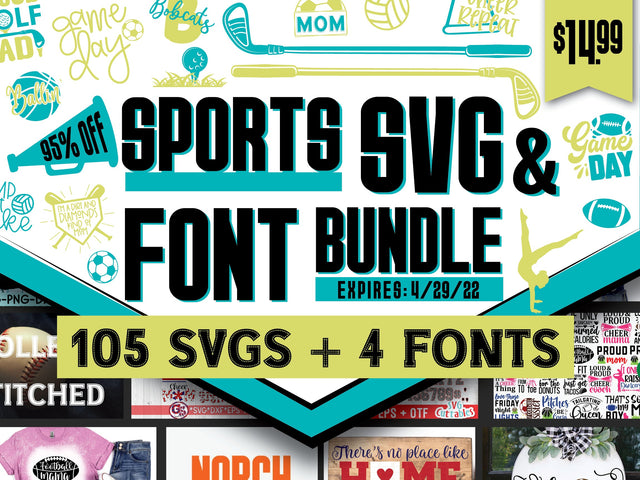 Sports SVG & Font Bundle Bundle So Fontsy Design Shop 