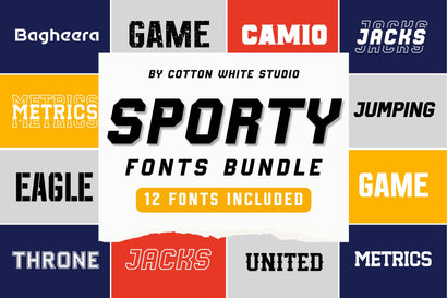 Sporty Font Bundle Font Cotton White Studio 