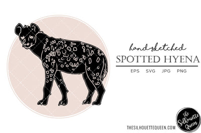 Spotted Hyena Sketch Vector SVG Loveleen Kaur 