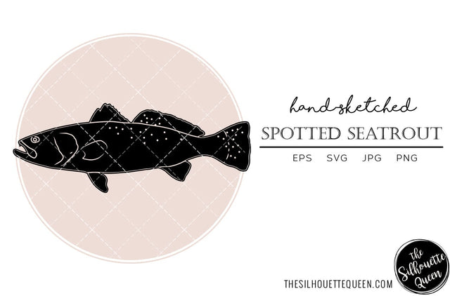 Spotted Seatrout Hand sketched, hand drawn vector clipart SVG Loveleen Kaur 
