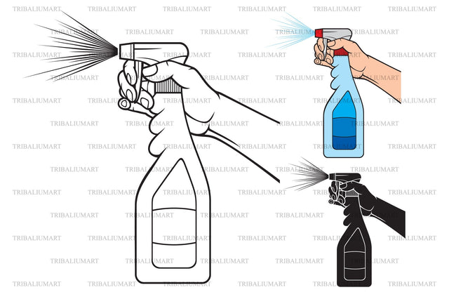 Spray bottle in hand SVG TribaliumArtSF 