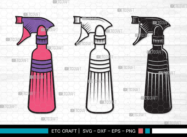 Spray Bottle SVG Cut File | Purfume Bottle Svg | Barber Tool Svg | Water Spray Svg | Spray Cleaner Svg | Hand Spray Svg | Comb Clipart SVG ETC Craft 