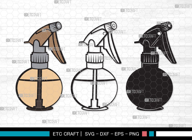 Spray Bottle SVG Cut File | Purfume Bottle Svg | Barber Tool Svg | Water Spray Svg | Spray Cleaner Svg | Hand Spray Svg | Comb Clipart SVG ETC Craft 