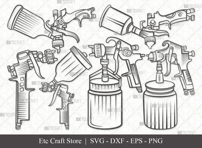 Spray Gun Outline SVG Cut File | Paint Spray Gun Svg | Painting Svg | Paint Svg | Bundle SVG ETC Craft 