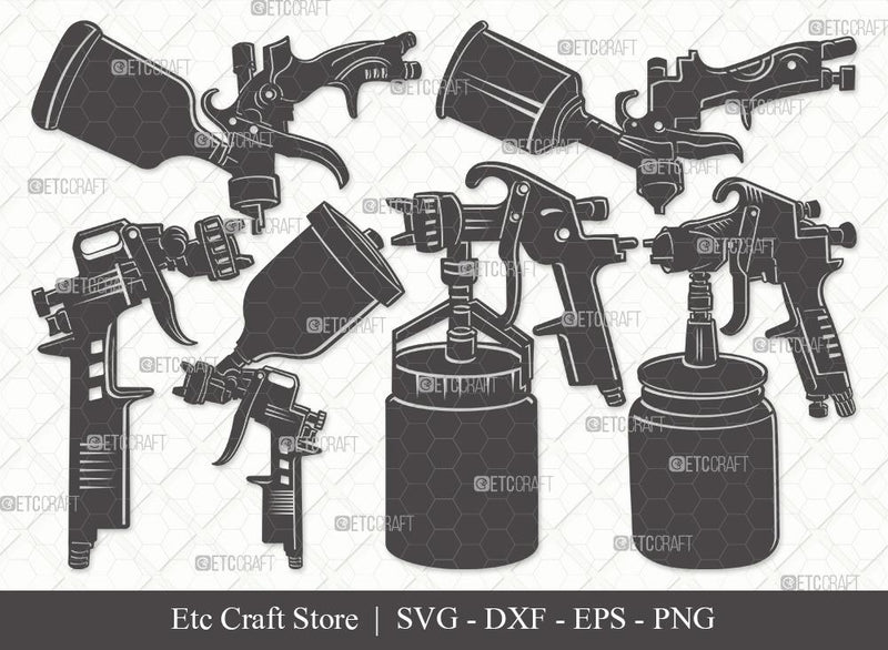 Spray Gun Silhouette SVG Cut File | Paint Spray Gun Svg | Painting Svg