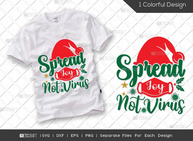 Spread Joy Not Virus SVG Cut File | Mask Svg | Christmas Svg | Quarantine Christmas Svg | Merry Christmas Svg | Family Christmas Svg | T-shirt Design SVG ETC Craft 
